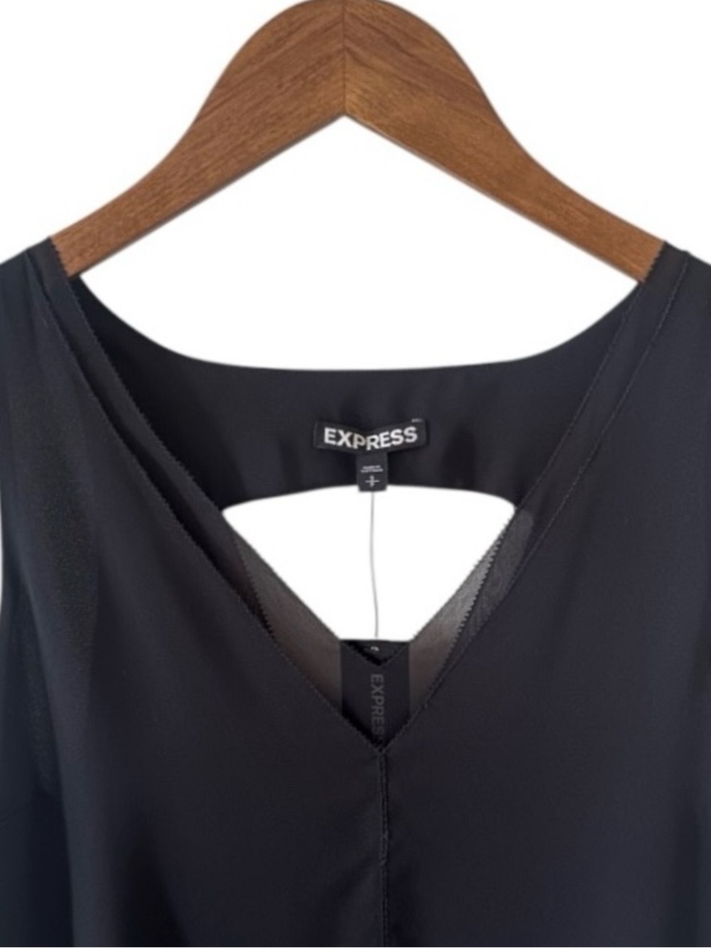 Express Black Sleeveless V-Neck Double Layered Top Size Small - Picture 2 of 7